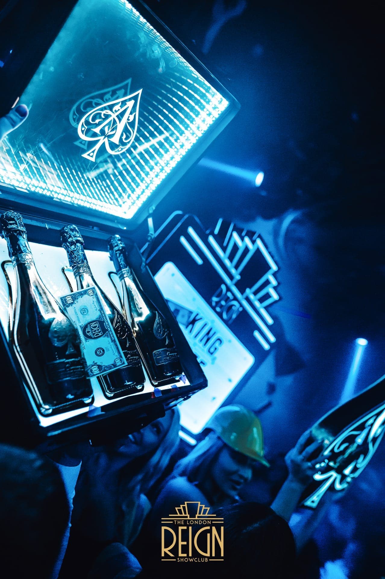 London nightclub door policy with security and queue outside a Mayfair venue