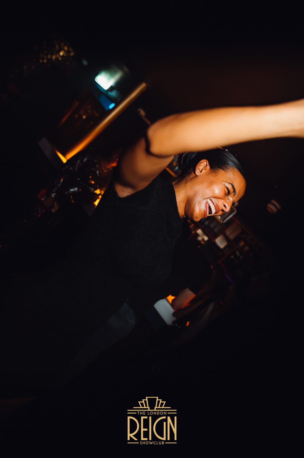 Hip hop and RnB night at a London club with DJ and dancefloor energy