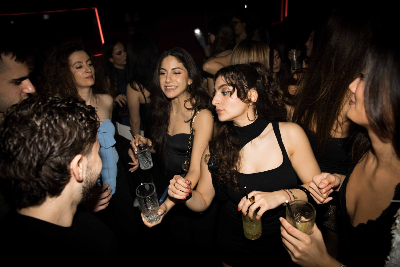 Discreet luxury Mayfair nightclub interior during British Grand Prix weekend
